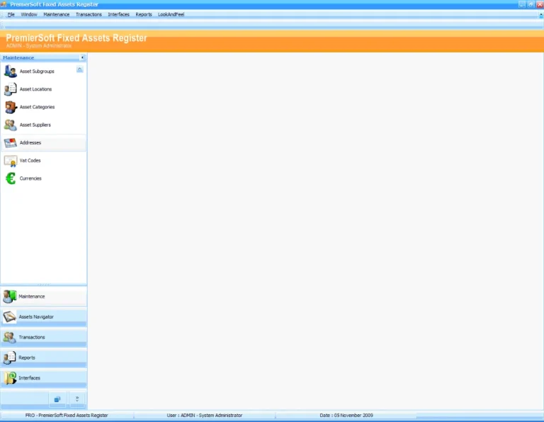 Fixed Assets Register System