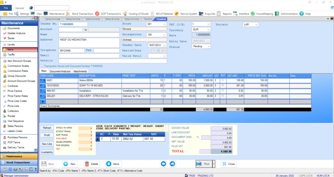 Esoft Invoicing Software