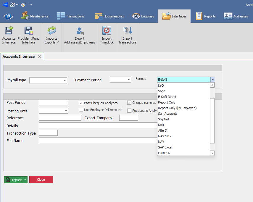 interface accounts